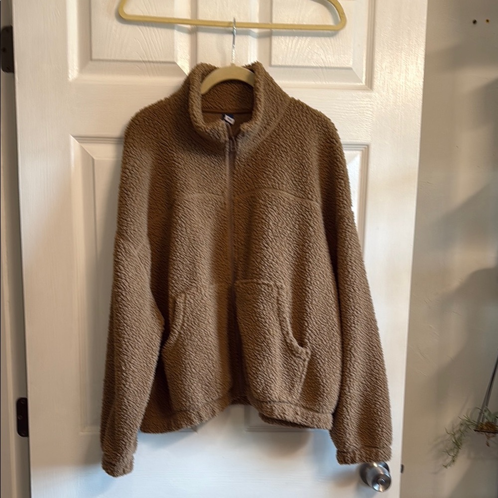 Warm Brown Sherpa Fleece Jacket
